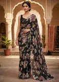 Lovely Printed Floral Georgette Saree