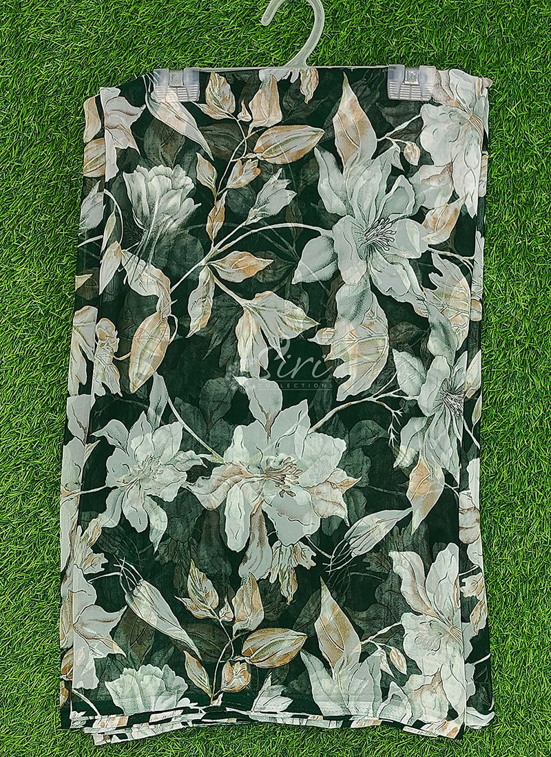 Lovely Printed Floral Georgette Saree