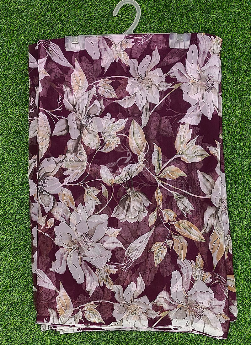 Lovely Printed Floral Georgette Saree