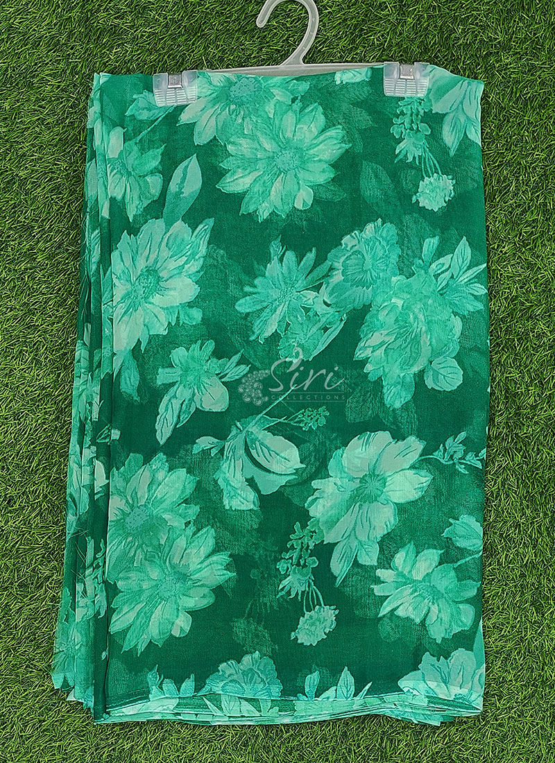 Lovely Printed Floral Georgette Saree