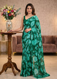Lovely Printed Floral Georgette Saree