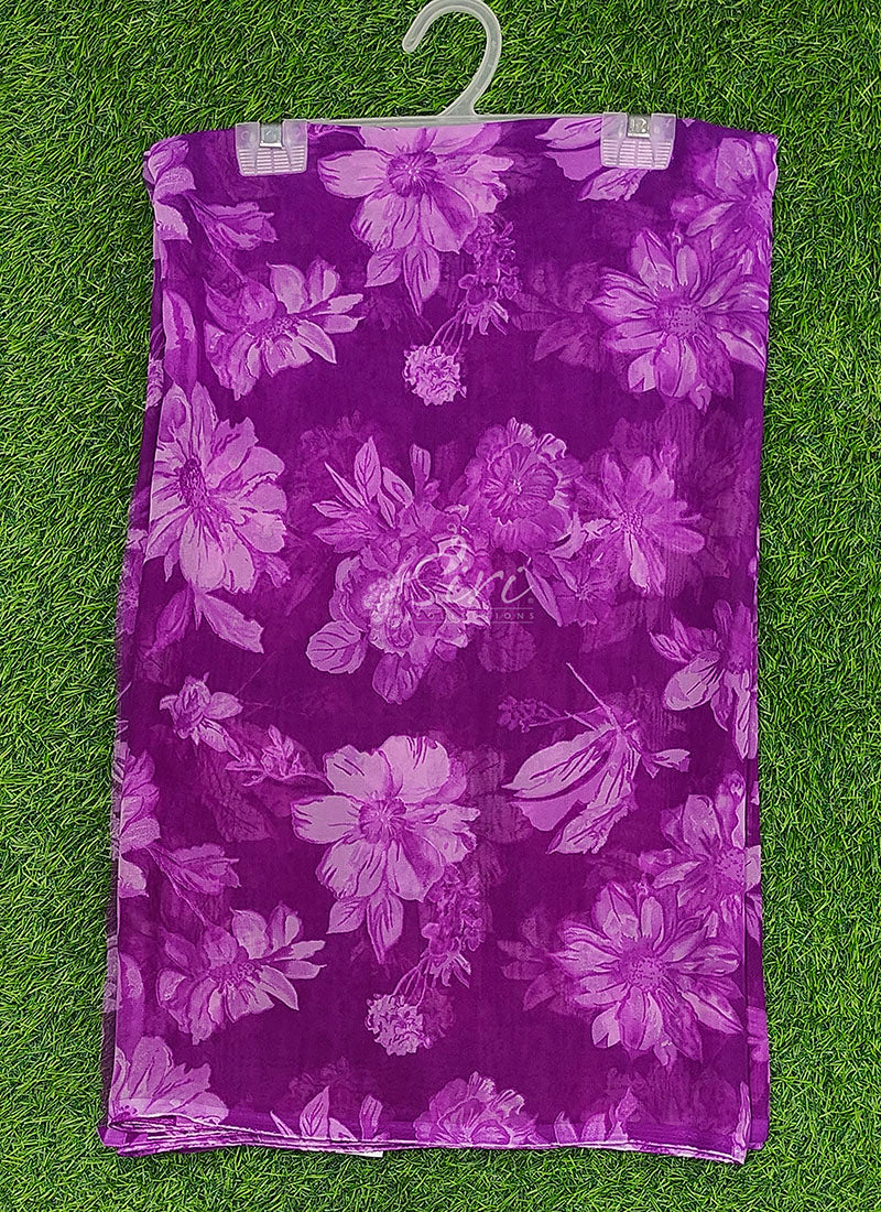Lovely Printed Floral Georgette Saree