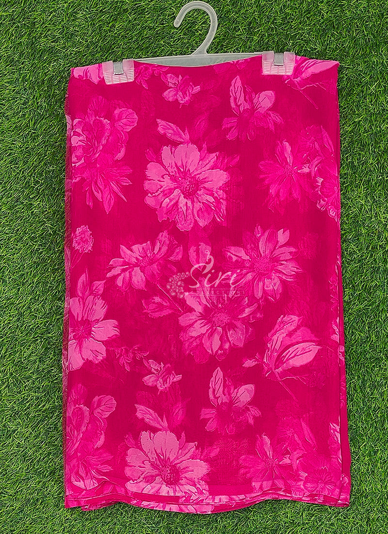 Lovely Printed Floral Georgette Saree
