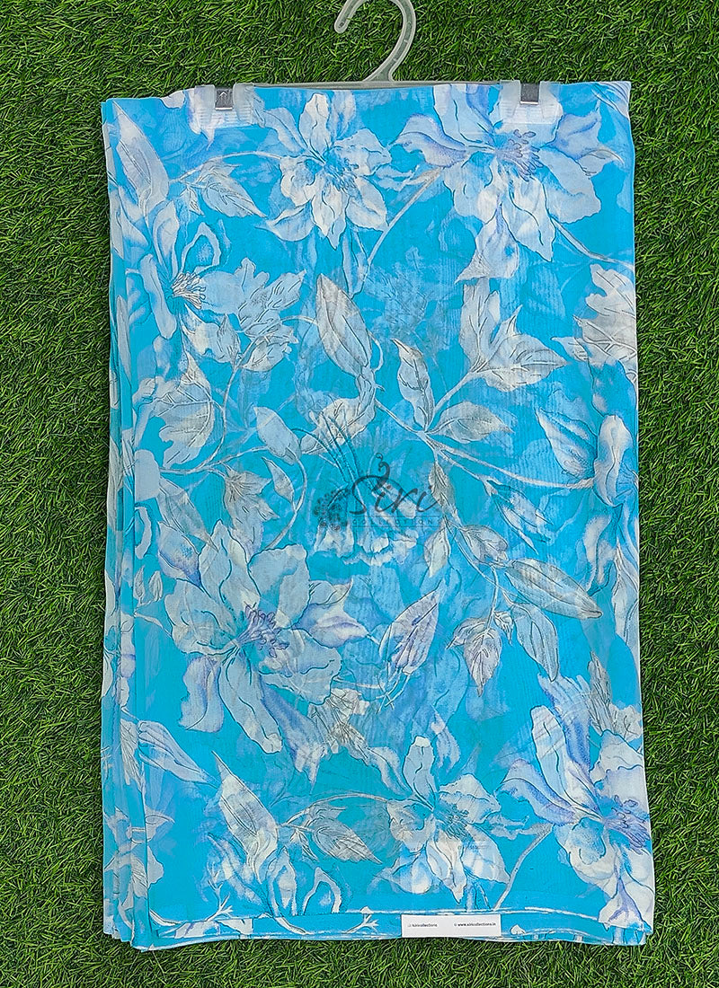 Lovely Printed Floral Georgette Saree