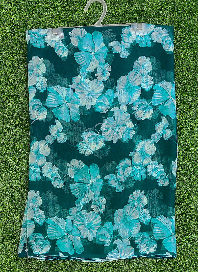 Lovely Printed Floral Georgette Saree