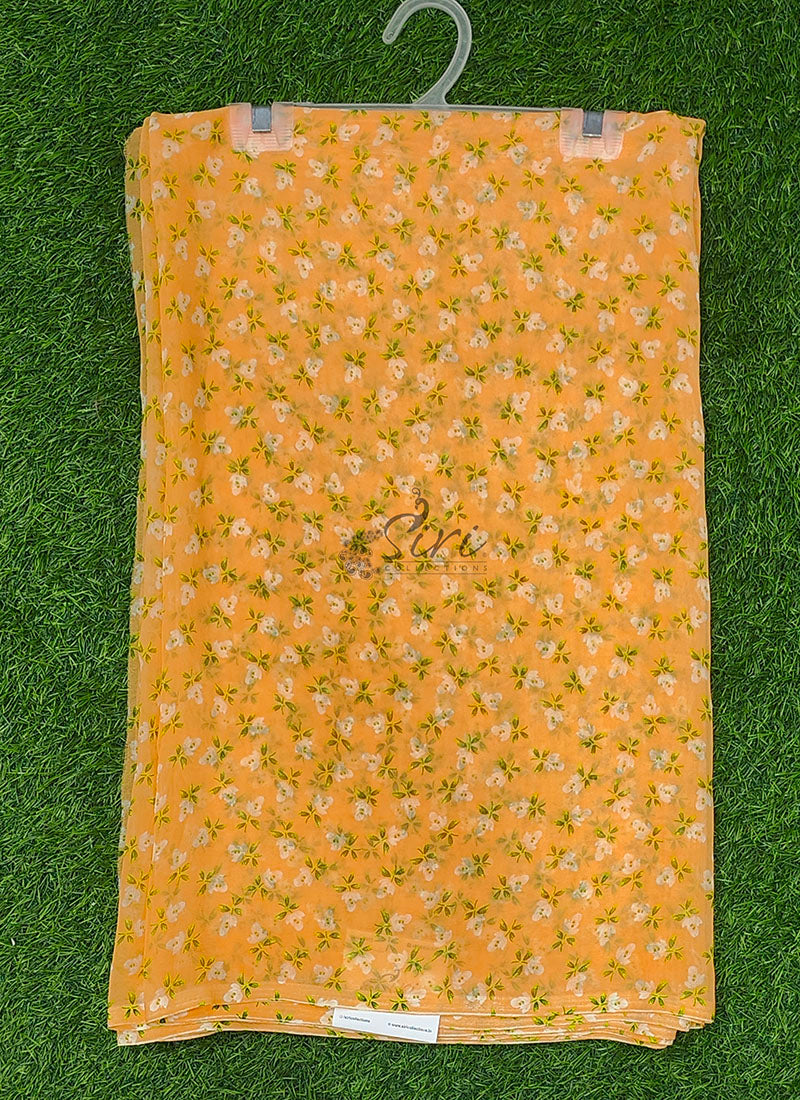 Lovely Printed Floral Georgette Saree