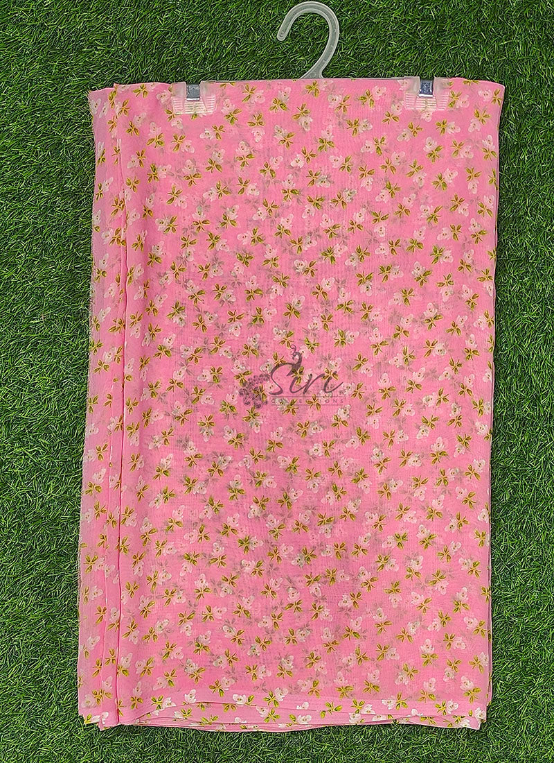 Lovely Printed Floral Georgette Saree