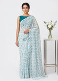 Lovely Printed Floral Georgette Saree