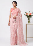 Lovely Printed Floral Georgette Saree