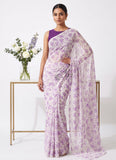 Lovely Printed Floral Georgette Saree