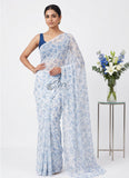 Lovely Printed Floral Georgette Saree