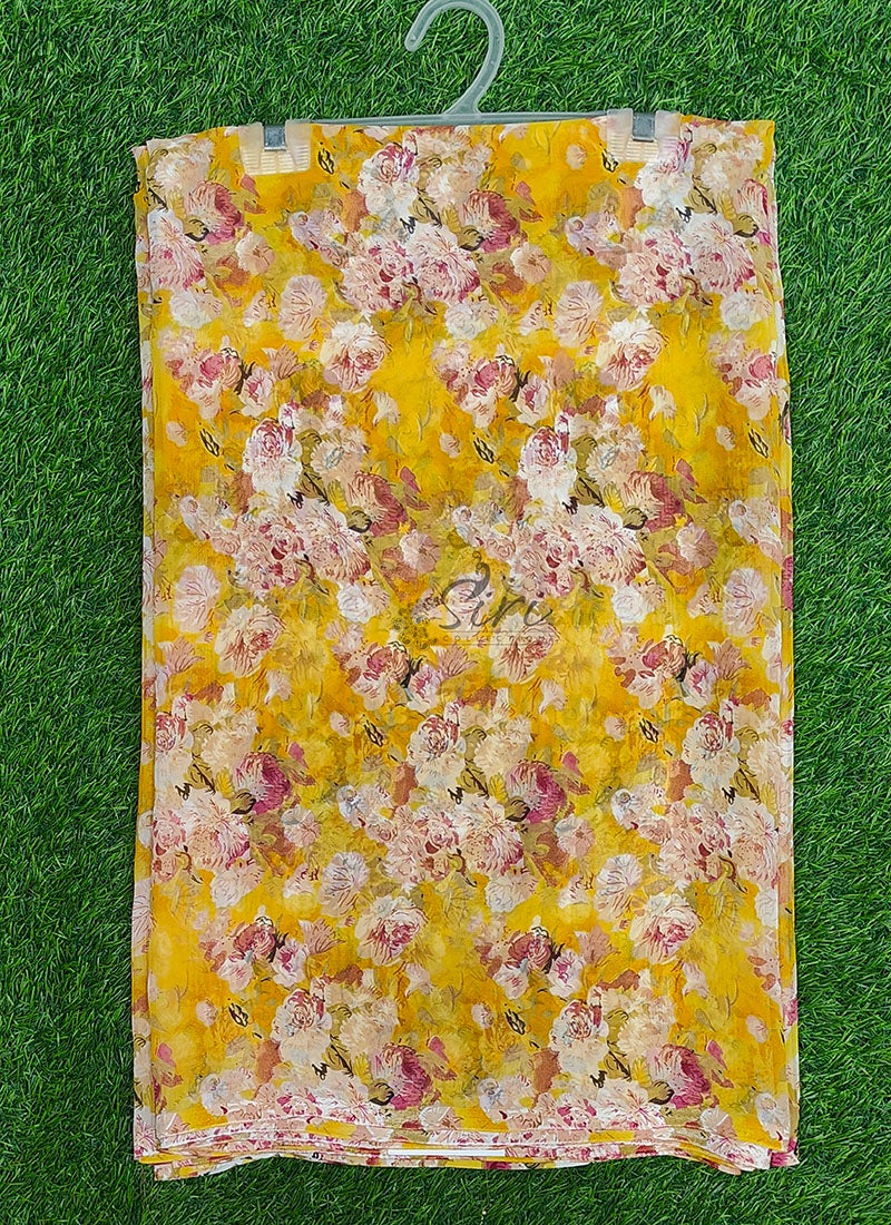 Lovely Printed Floral Georgette Saree