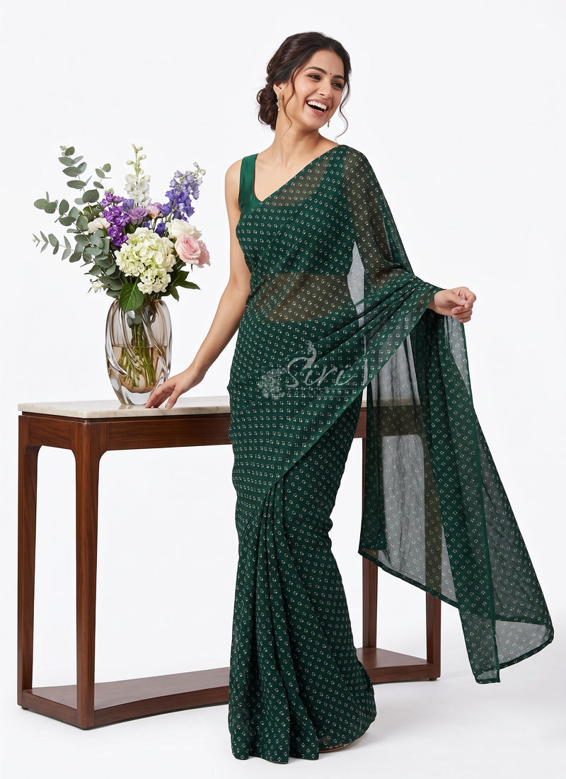 Beautiful Printed Georgette Saree without Blouse
