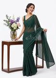 Beautiful Printed Georgette Saree without Blouse