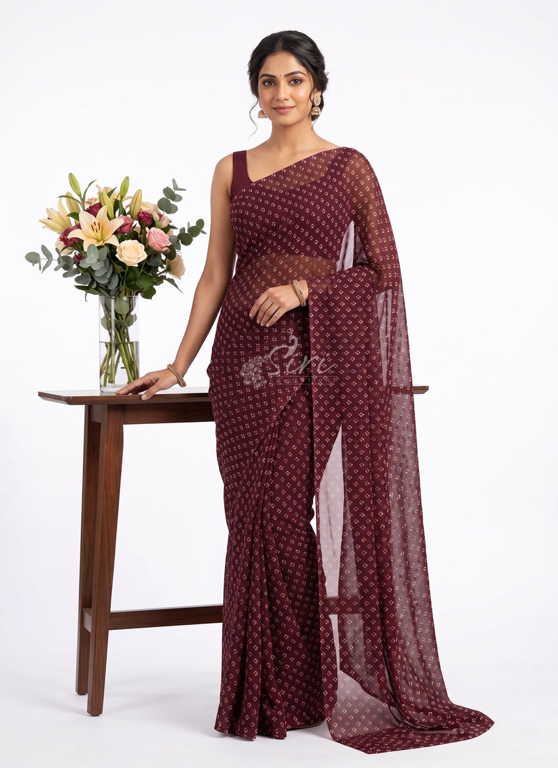 Beautiful Printed Georgette Saree without Blouse