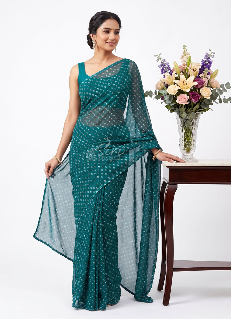 Beautiful Printed Georgette Saree without Blouse