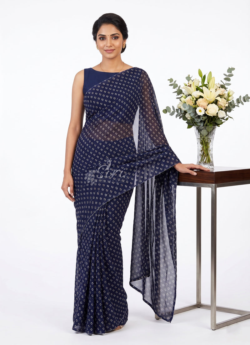 Beautiful Printed Georgette Saree without Blouse