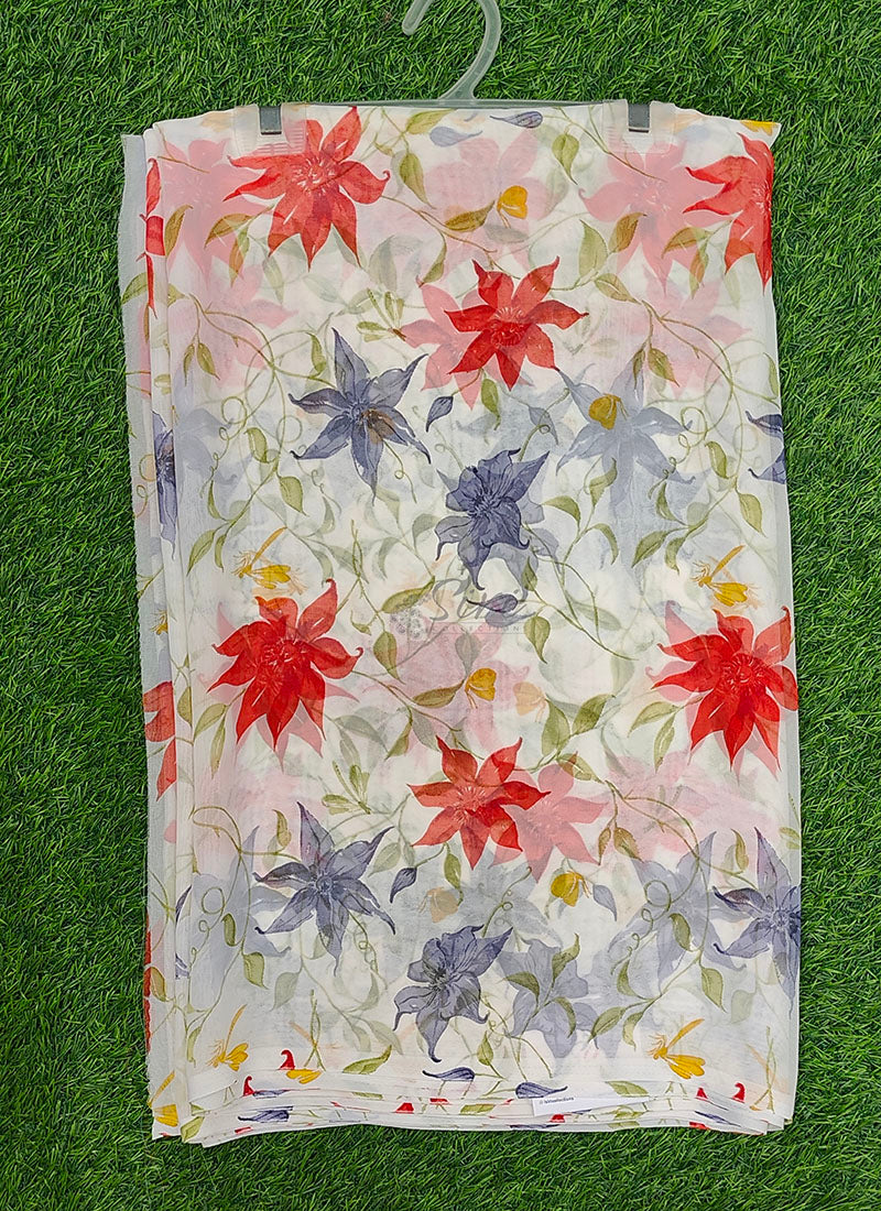 Siri Sarees Floral Print Georgette Saree Without Blouse