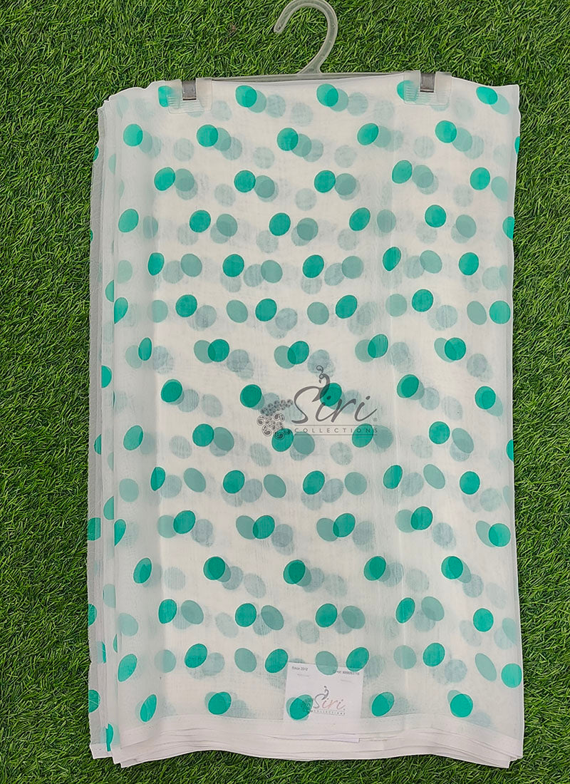 Lovely Printed Georgette Saree in Polka Dots Design
