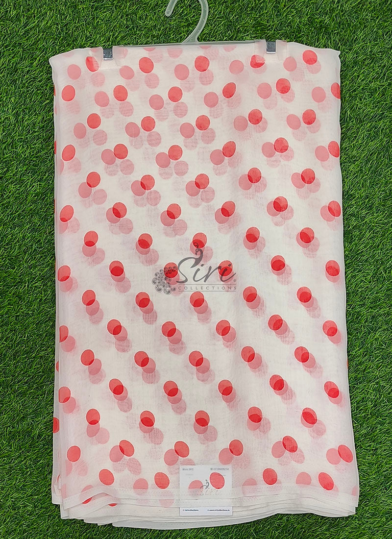 Lovely Printed Georgette Saree in Polka Dots Design