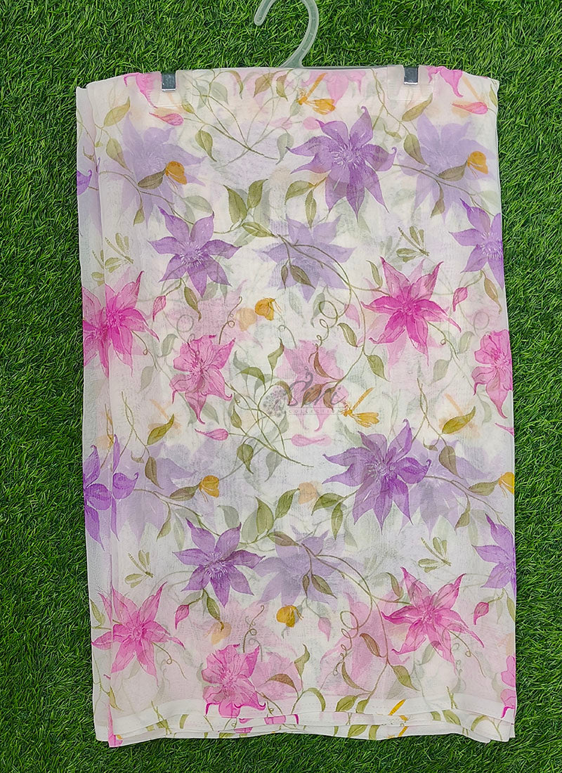 Siri Sarees Floral Print Georgette Saree Without Blouse