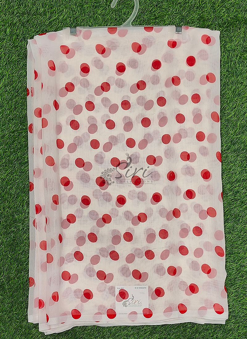 Lovely Printed Georgette Saree in Polka Dots Design