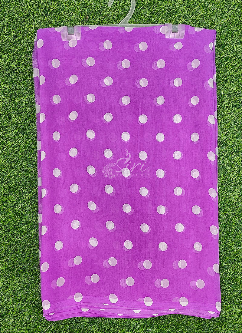 Lovely Printed Georgette Saree in Polka Dots Design