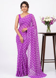 Lovely Printed Georgette Saree in Polka Dots Design