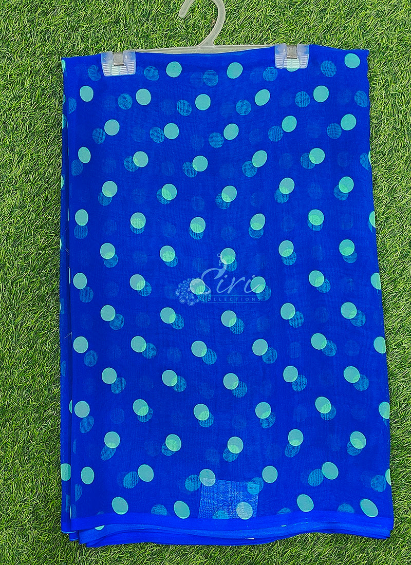 Lovely Printed Georgette Saree in Polka Dots Design