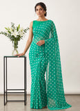 Lovely Printed Georgette Saree in Polka Dots Design