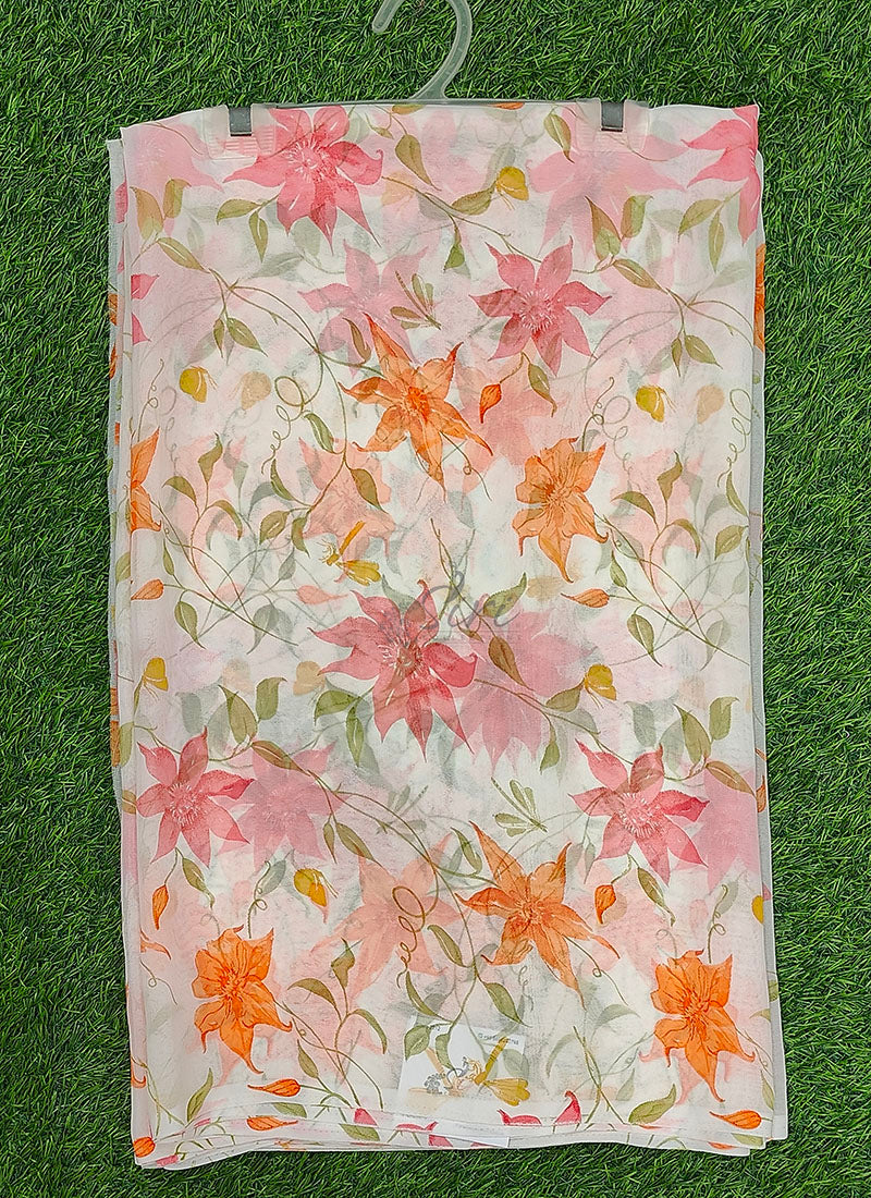 Siri Sarees Floral Print Georgette Saree Without Blouse
