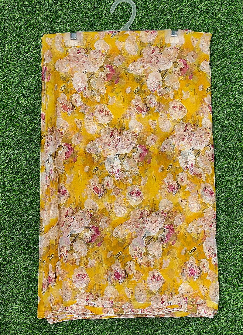 Siri Sarees Floral Print Georgette Saree Without Blouse