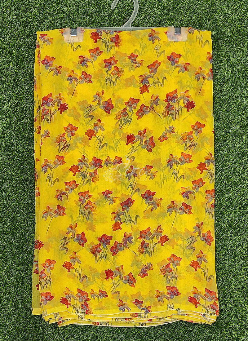 Siri Sarees Floral Print Georgette Saree Without Blouse