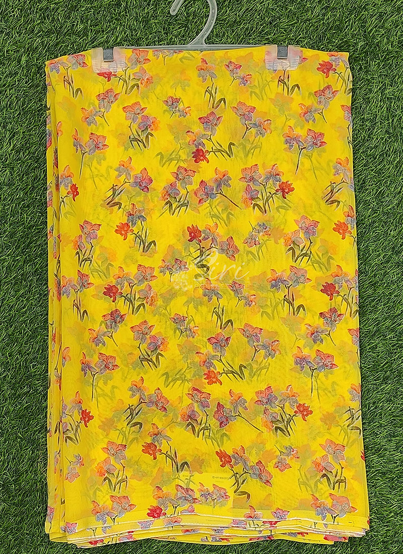 Siri Sarees Floral Print Georgette Saree Without Blouse