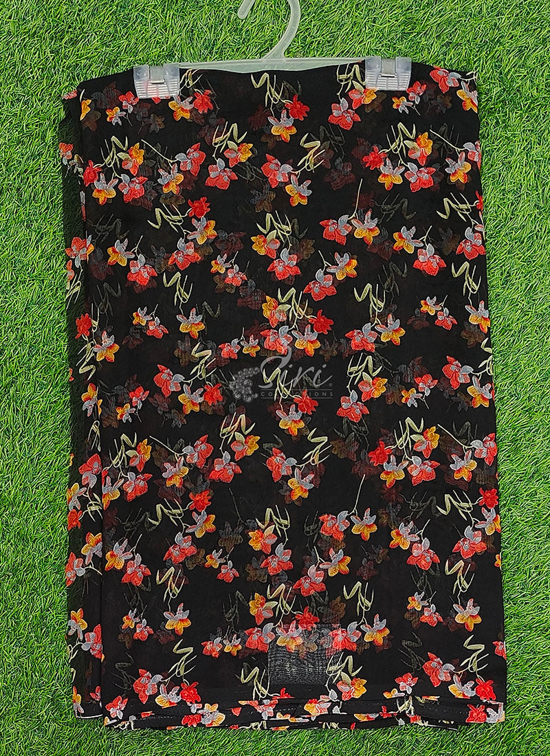 Siri Sarees Floral Print Georgette Saree Without Blouse