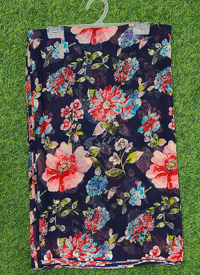 Siri Sarees Floral Print Georgette Saree Without Blouse