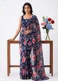 Siri Sarees Floral Print Georgette Saree Without Blouse