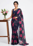 Siri Sarees Floral Print Georgette Saree Without Blouse