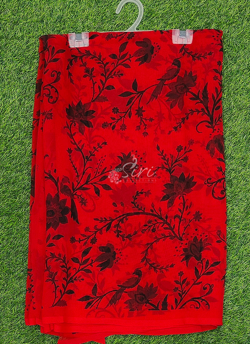 Siri Sarees Floral Print Georgette Saree