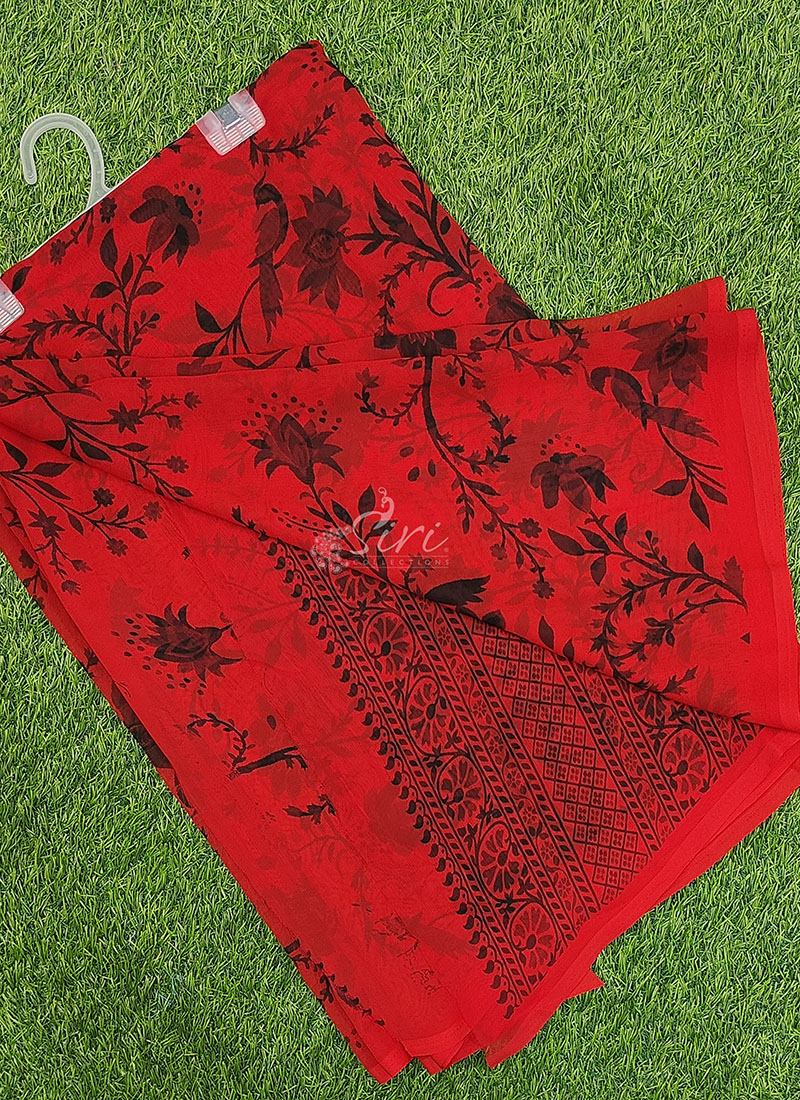 Siri Sarees Floral Print Georgette Saree