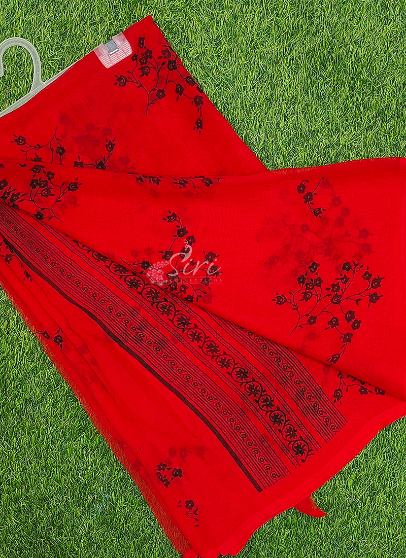 Siri Sarees Floral Print Georgette Saree