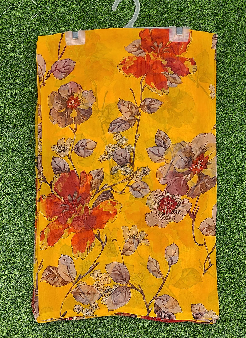 Siri Sarees Floral Print Georgette Saree Without Blouse