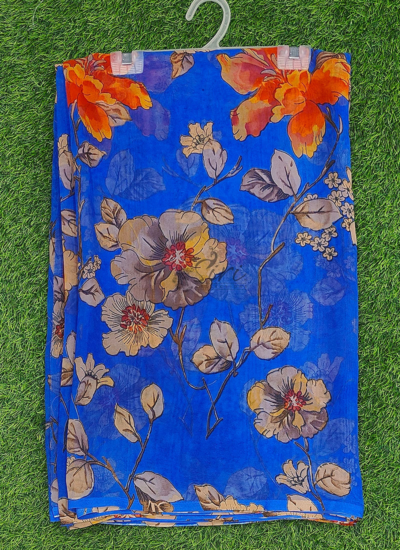 Siri Sarees Floral Print Georgette Saree Without Blouse