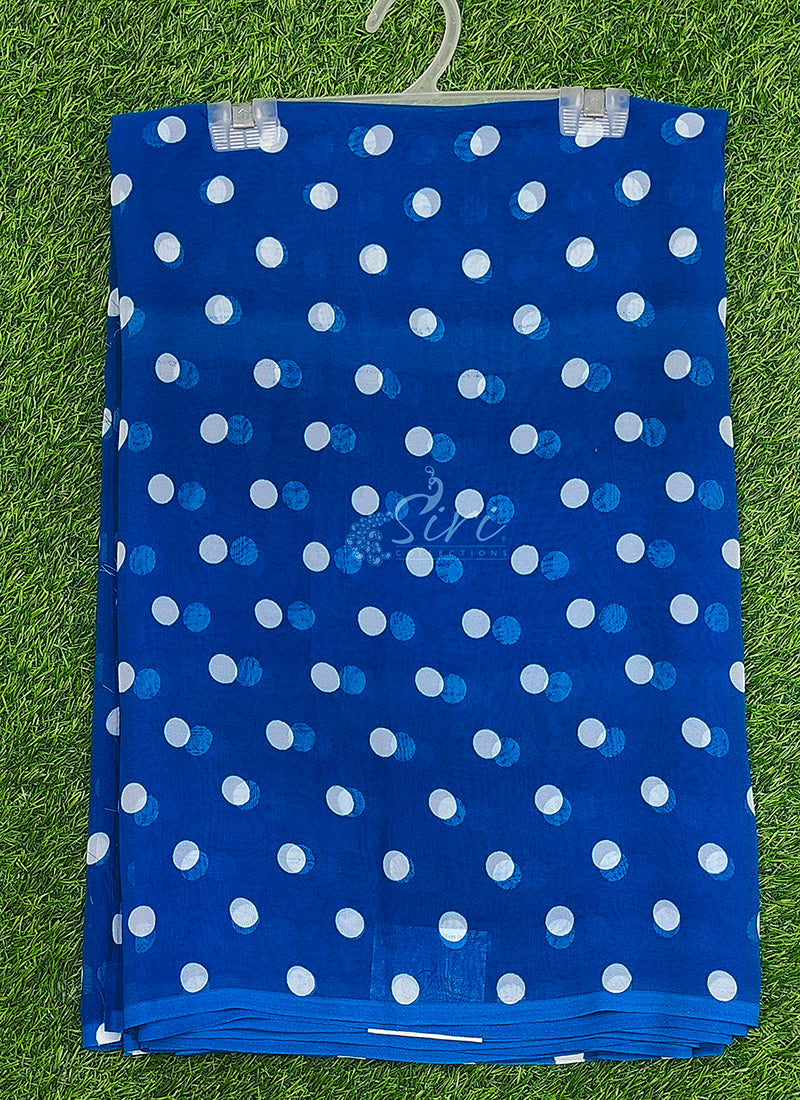 Lovely Printed Georgette Saree in Polka Dots Design