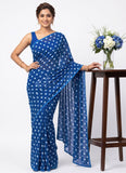 Lovely Printed Georgette Saree in Polka Dots Design