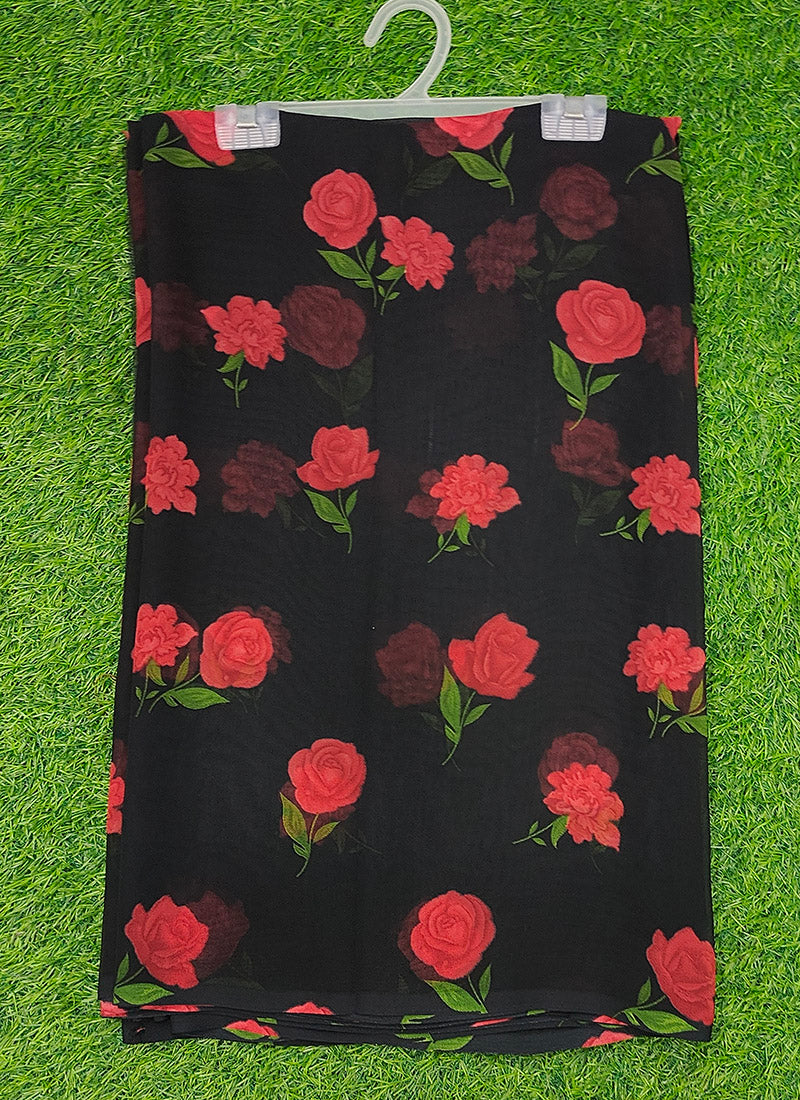 Siri Sarees Floral Print Georgette Saree Without Blouse