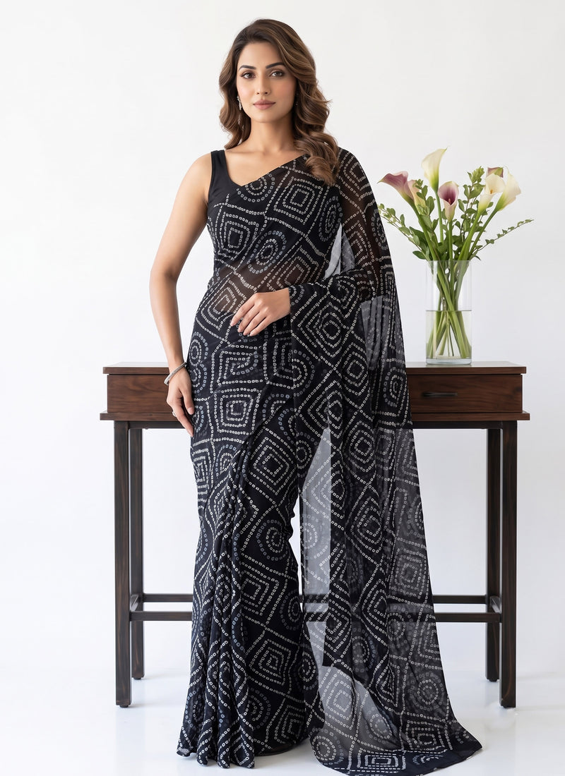 Siri Sarees Floral Print Georgette Saree Without Blouse