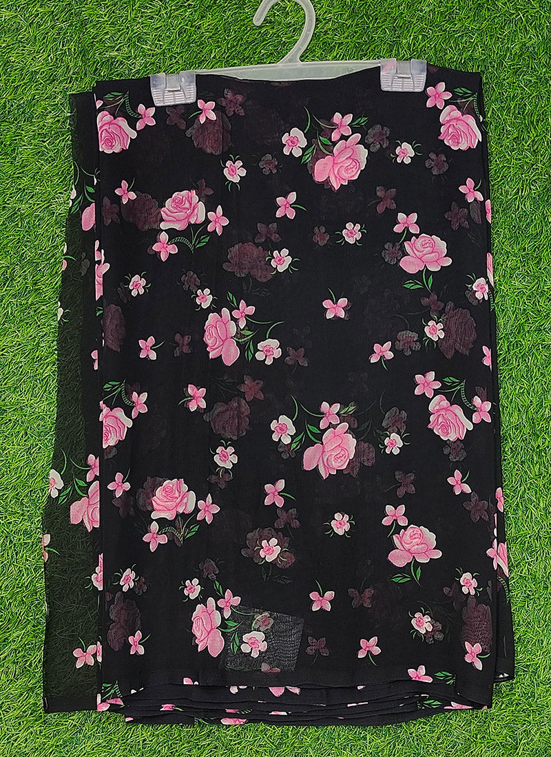 Siri Sarees Floral Print Georgette Saree Without Blouse