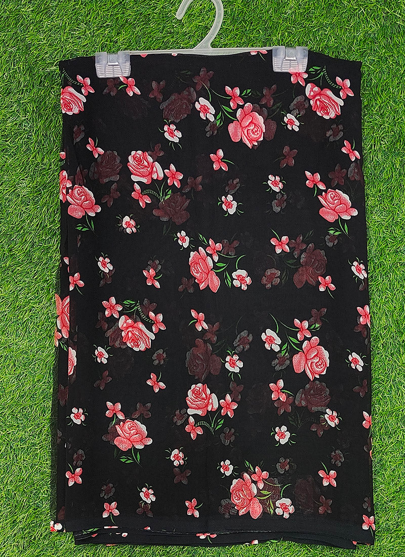 Siri Sarees Floral Print Georgette Saree Without Blouse