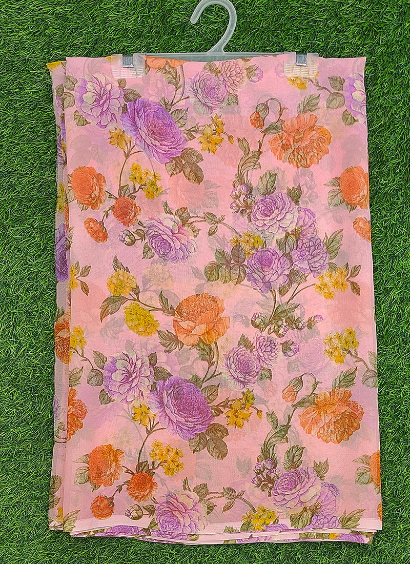 Siri Sarees Floral Print Georgette Saree Without Blouse
